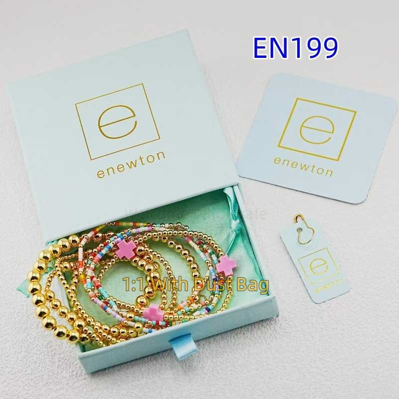 1:1 E-Newton Brand Gold Multi Layer Beaded Bracelet Jewelry Bijoux de Luxe Birthday Christmas Gift EN199