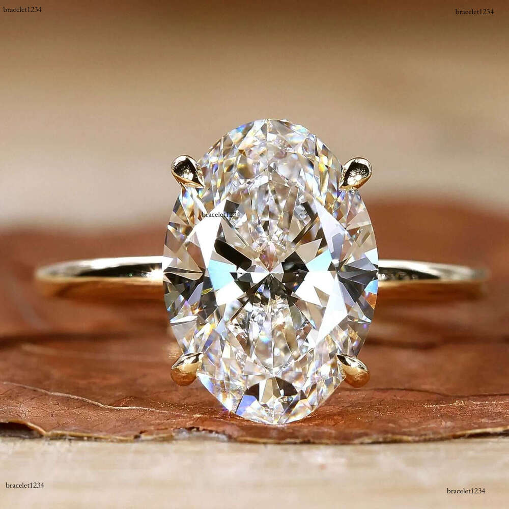 Wholesale 10K 14K Solid Vvs Moissanite Engagement Rings Women Sier Dia Emerald Radiant Oval Cut Gold Ring