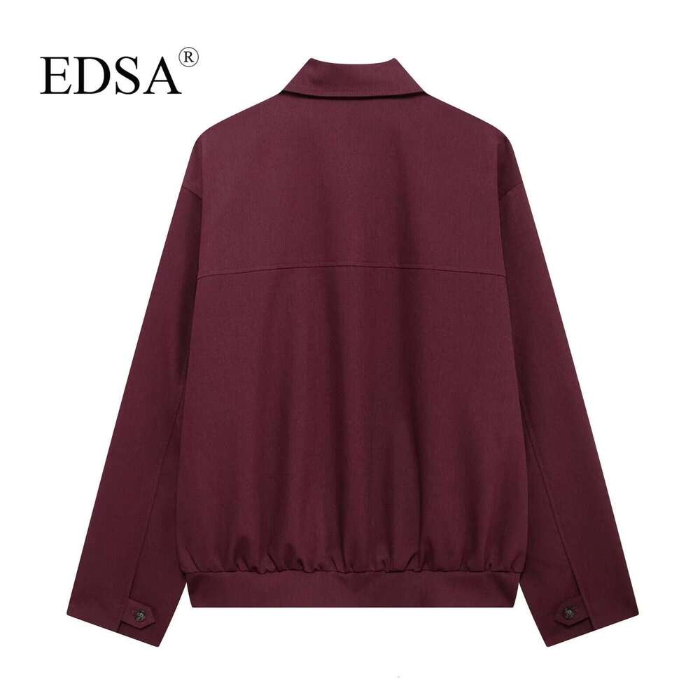 Designer Clothes EDSA Women Vintage Loose Zipper Lapel Bury Color New Autumn Fashion Versatile Street Outwear Jacket