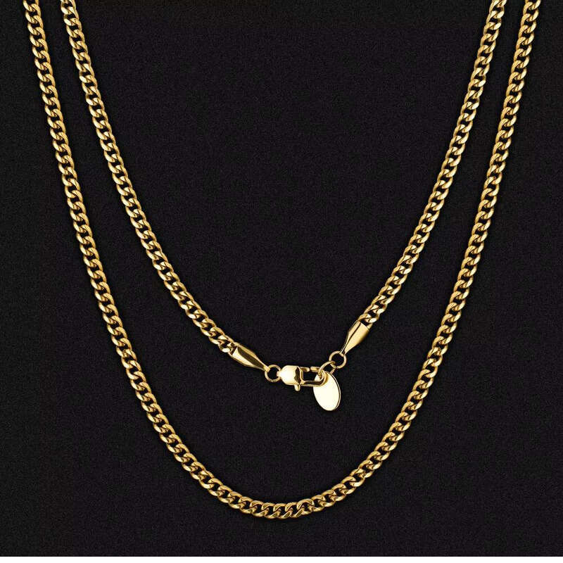 Gold PVD Plated Cuban 3mm 6mm Miami Curb Chain 18 20 22 24 26inch Unisex Hip Hop Jewelry Necklace a7