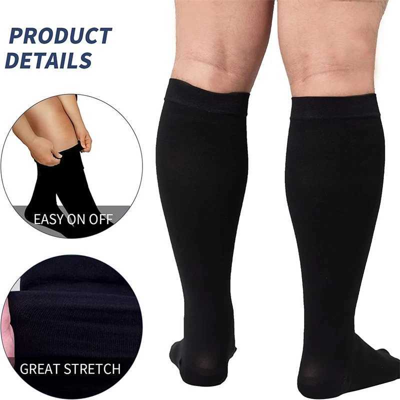 S-4XL Compression Socks Plus Size Men Women Gym Running Jumping Rope Sports Socks Medical Varicocele Swelling Weight Loss Socks G251124
