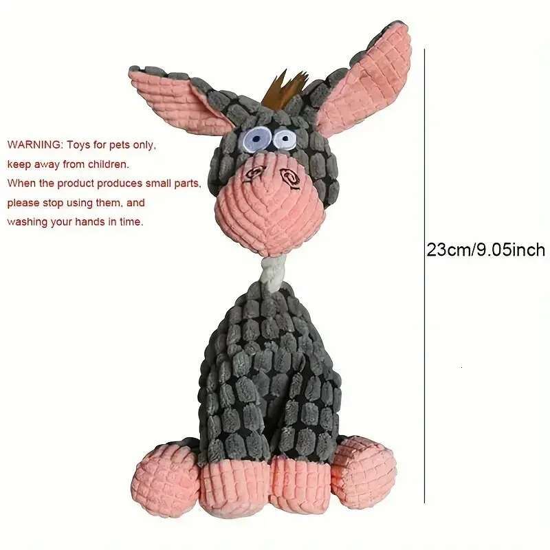 Update Dog Sounding Toy Molar Training Decompress Interactive Bite Resistant Donkey Shape Plush Toys Pet Supplies