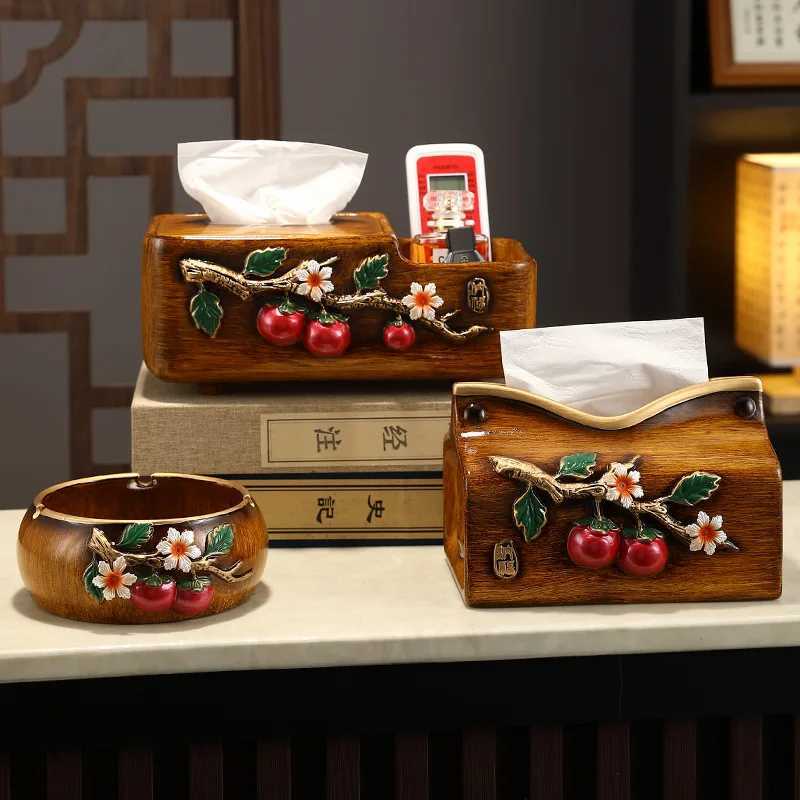 Chinese Style Persimmon Tissue Box High-end Household Living Room Bedroom Dining Room Coffee Table Storage Napkin BoxM251124