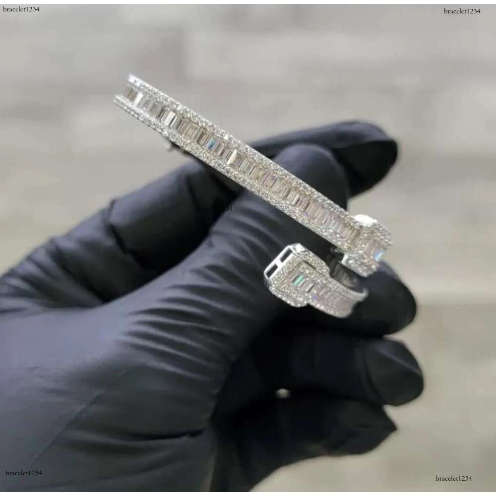Luxury Designer High Jewelry Women's Bracelet Ice Out VVS Moissanstone Tennis Bracelet with FREE shipping