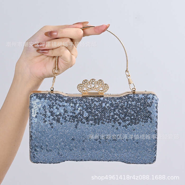 Shuo's New Sequined Women's Handbag, Bride's Formal Dress, Banquet Evening Dress Bag, One Shoulder Diagonal Cross, Hand-Held