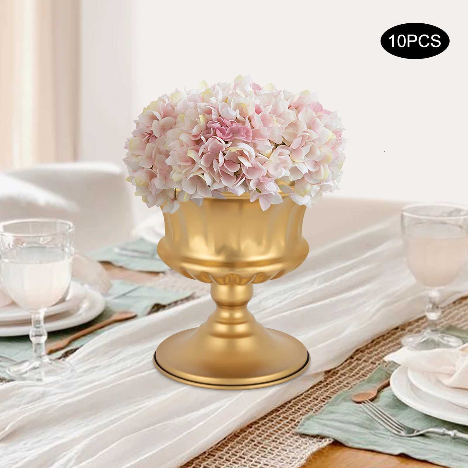 10 Gold Vases Floral Holders Flower Stand Wedding Centerpieces Vase Table Decorations C251124