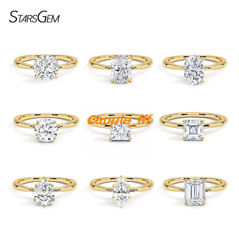 Fine Jewelry Certificated Diamond Ring PT950 Platinum Prong Setting Moissanite 18K 14K Gold Engagement Ring Bands Rings