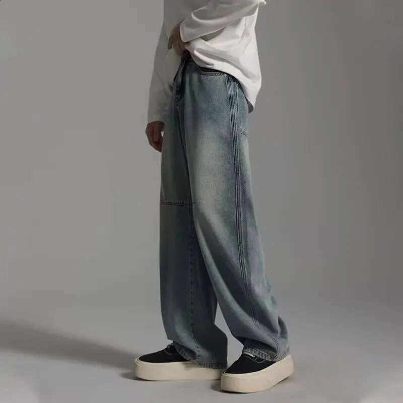 Baggy jeans Trouser mens denim pants wide leg pants mens jeans oversized cargo Korean streetwear hip-hop Harajuku 250423