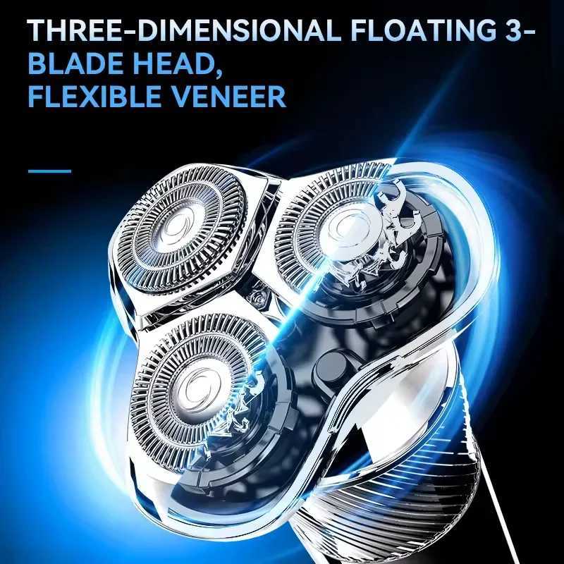 Kemei Professional Electric Shaver For Men Wet Dry Waterproof LCD Display Electric Razor Rechargeable Shaving Machine L251124