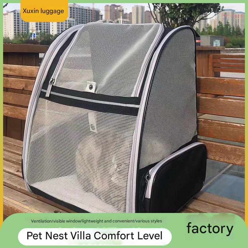 Lightweight Outdoor Dog & Cat Portable Backpack: Breathable Mesh Design, Easy Folding Feature - view 9