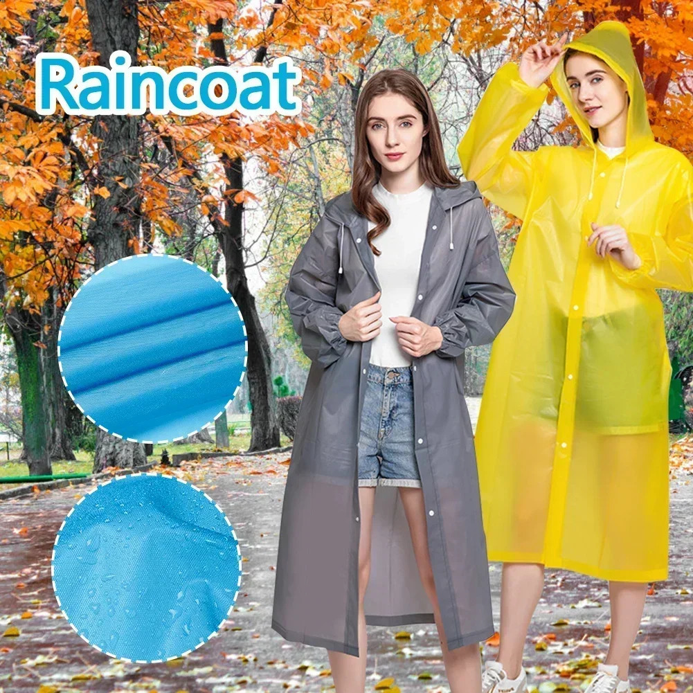 EVA Adult ren Raincoat Adult Thickened Waterproof Rain Coat Fashion Outdoor Hiking Travel Reusable Rain Jacket 250421