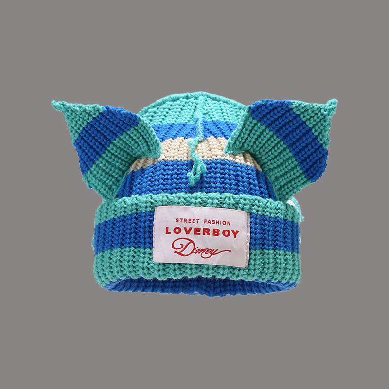 Thickened woolen hat Cute pig ears knitted hat Y2K designer beanie bonnet winter hat luxe mens beanie designer winter hat beanie men hats designers wo - view 3