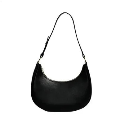 Cross-Border Simple Underarm Womens Shoulder Bag Niche French Bread Bag 2024 New Style Half-Moon Bag Fiberglass Fabric Material R250424