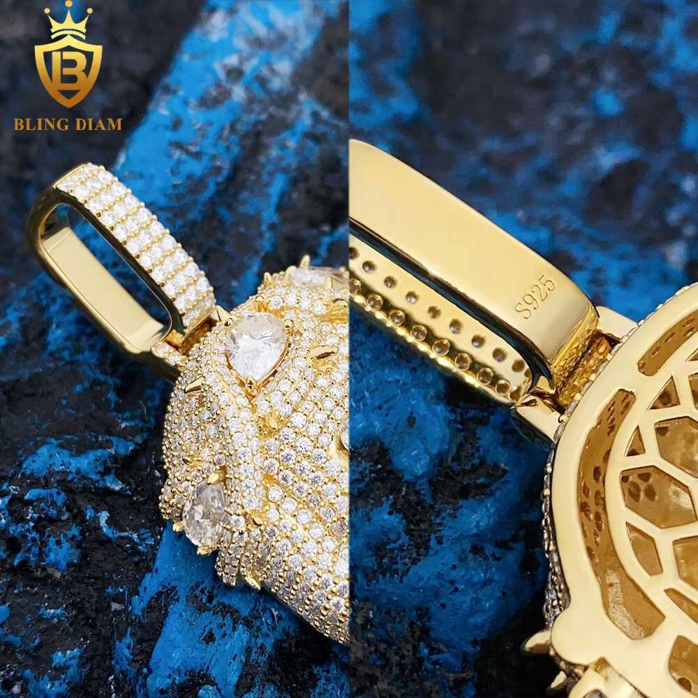 Iced Out Hip Hop Jewelry Jesus Head Pendant Diamond Vvs Moissanite 925 Sterling Silver Glod Plated Ready to Ship