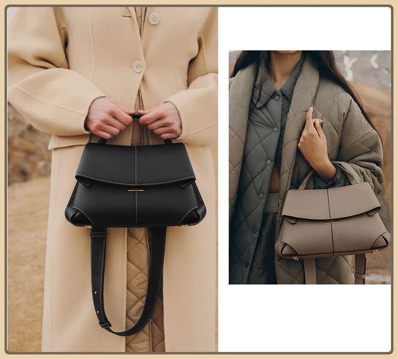 2025 High-End Fashion French Niche New Leather Hand Bill Shoulder Bag
