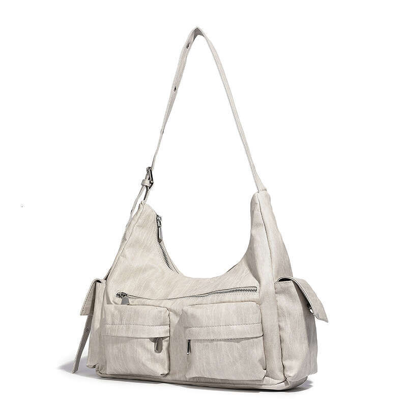 Designer Women's Bags Style Trendy Large Capacity Portable Motorcycle With Multiple Pockets Design, Fashionable Single Shoulder Underarm Workwear