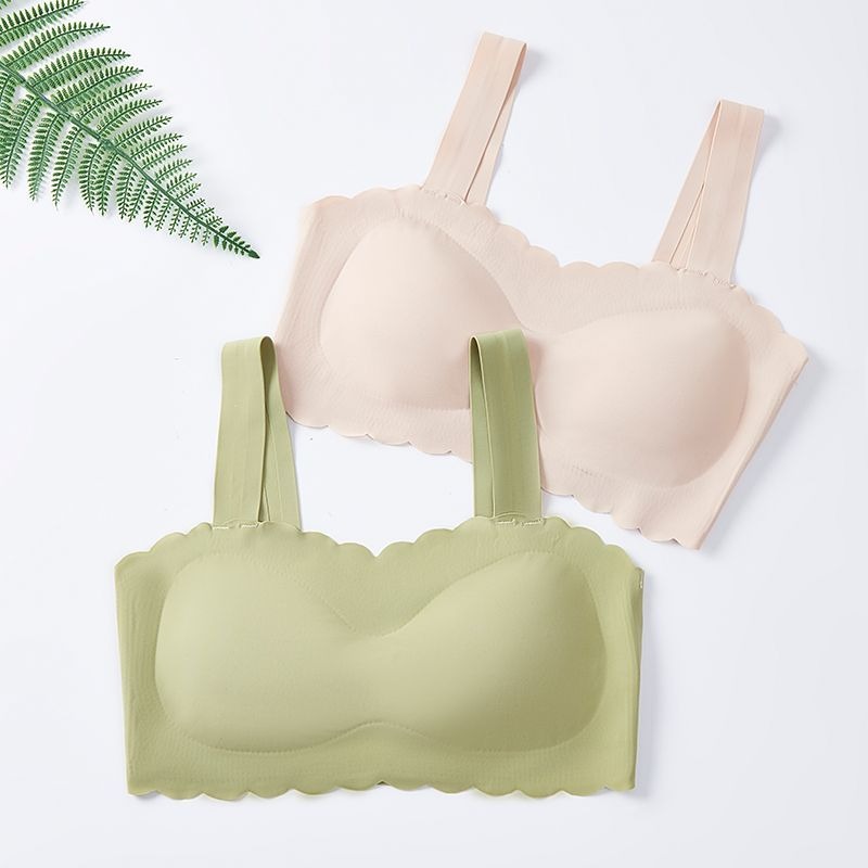 Push Up Seamless Bra GEXIFANG Ice Silk Sling Vest Integrated Chest Pad Gather Underwear100