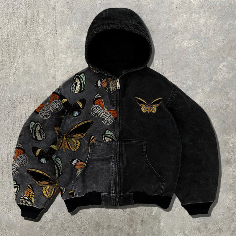 Men's Hoodies Retro Loose Hoodie A Pcs Oversized Pure Gray Watch-peeker Hole Breaking Sweatshirt Unisex Gothic Harajuku Casual Pullover