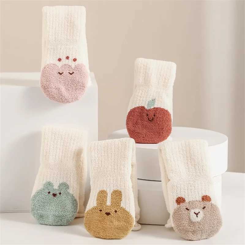 Autumn Winter Children Knee High Socks Thick Warm Coral Fleece Baby Stockings Infant Boys Girls Soft Thermal Long Socks 0-5Years G251124