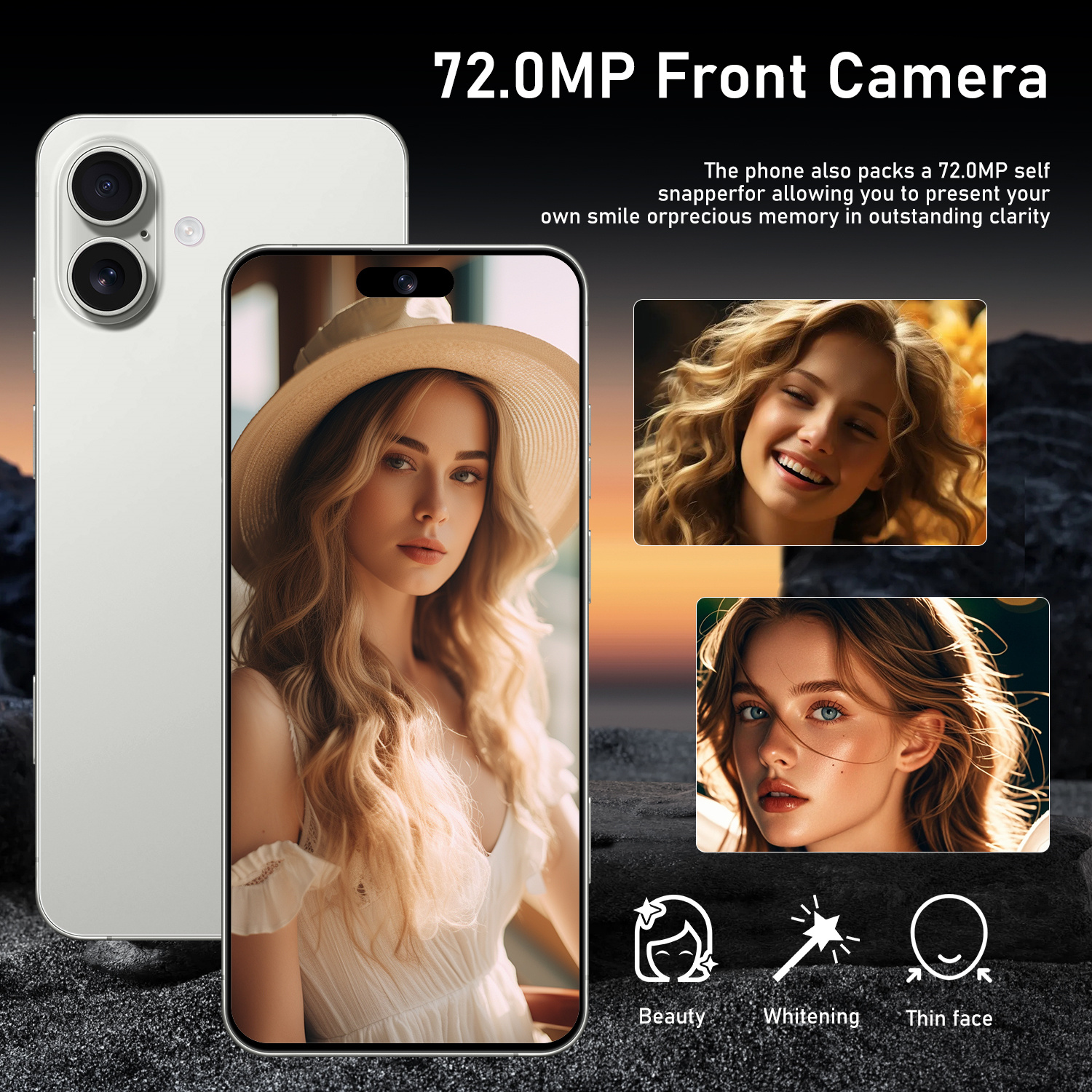 I16 Plus Mobile 7.3-inch HD Screen 14 Phone Snapdragon 8 Gen 3 CPU,16GB+1TB Android Phone,72MP+108MP Camera Pixels 7800mAh Battery 5G Dual SIM Card