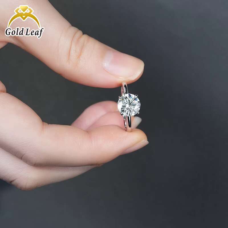 Real 14K Solid Gold Engagement Wedding Ring Custom D E F VS VVS Round Cut GIA IGI Lab Grown Diamond Rings