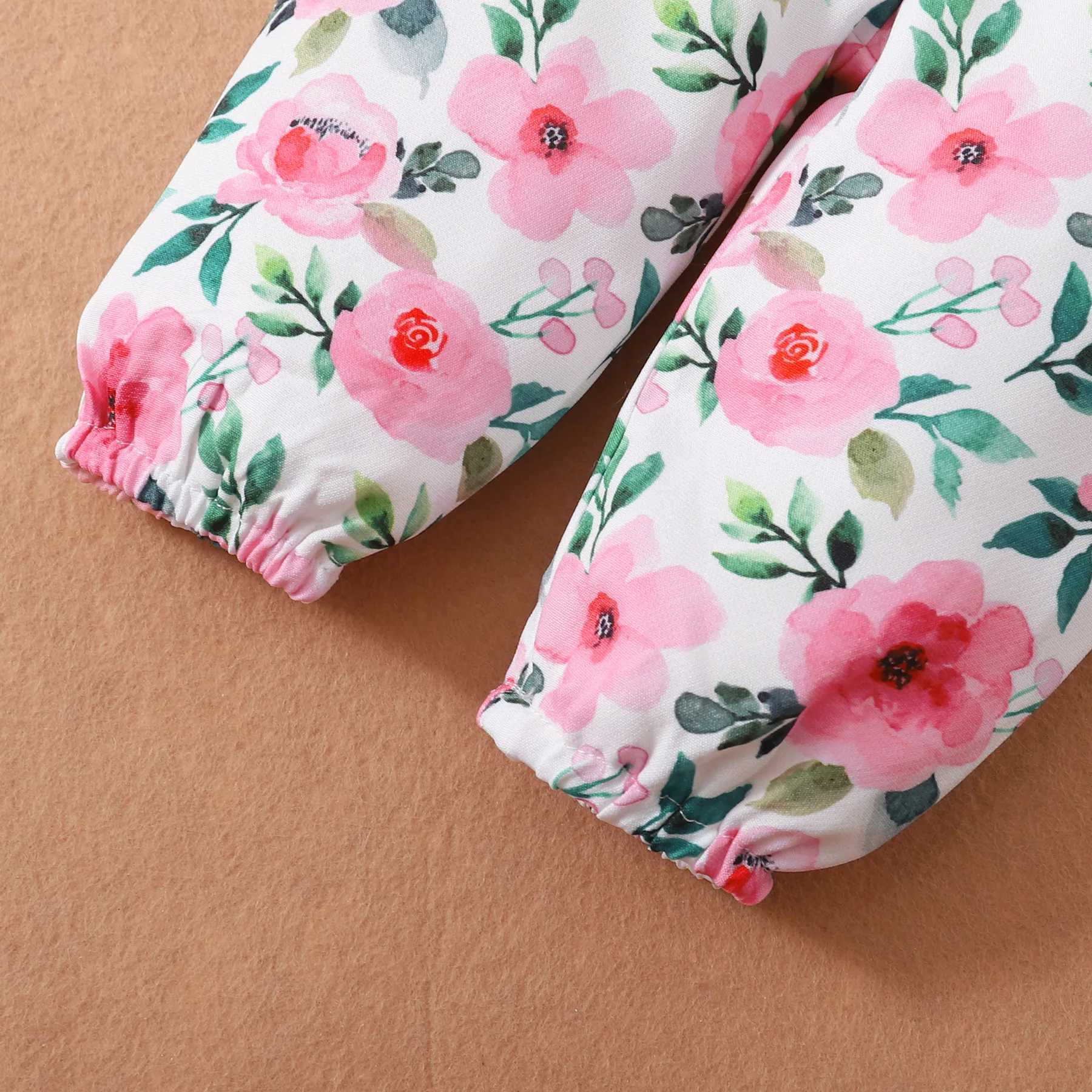 Clothing Sets 0-18M Baby Girl Pink Clothes Set Spring Autumn Clothing Long Sleeve Bodysuit+Floral Pants+Headband 3PCS Toddler Fashion Outfits R250424
