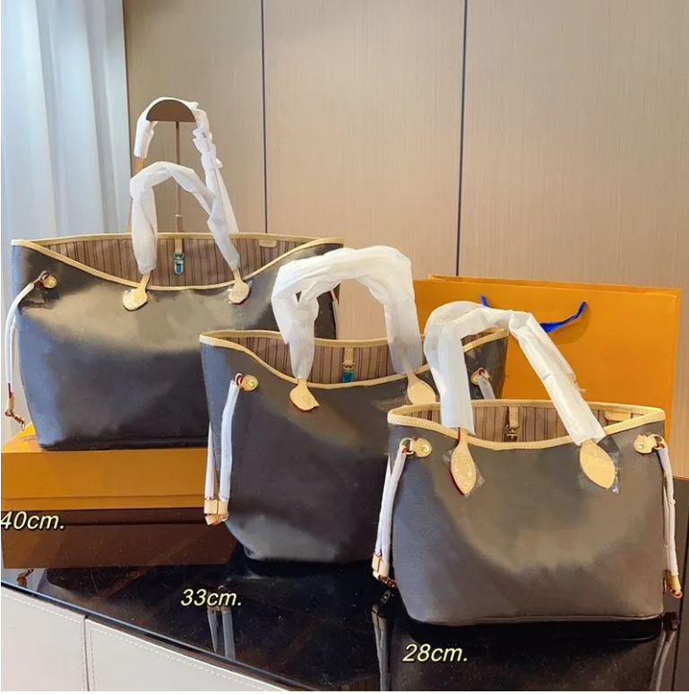 Designer tote bag woman shoulder bags Large capacity pm MM GMshopping bag leather women luxury handbags high quality classic brown flowers checked totes purses