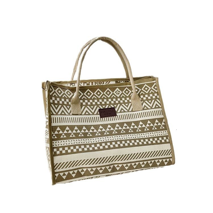 Vintage Ethnic Style Large Capacity Canvas Tote Bag Fashionable And Simple Commuting Shoulder Bag New Work Play Handbag