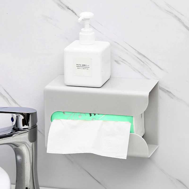Tissue Box Punch-free Wall-mounted Storage Box Organizer Spring Paper Towel Holder Bathroom Accessories Waterproof Tissue BoxM251124
