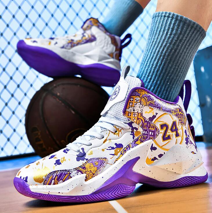 Top Designer basketball sneakers Men's fashionable high comfortable non slip lace up durable sports shoes suitable for men's outdoor activit