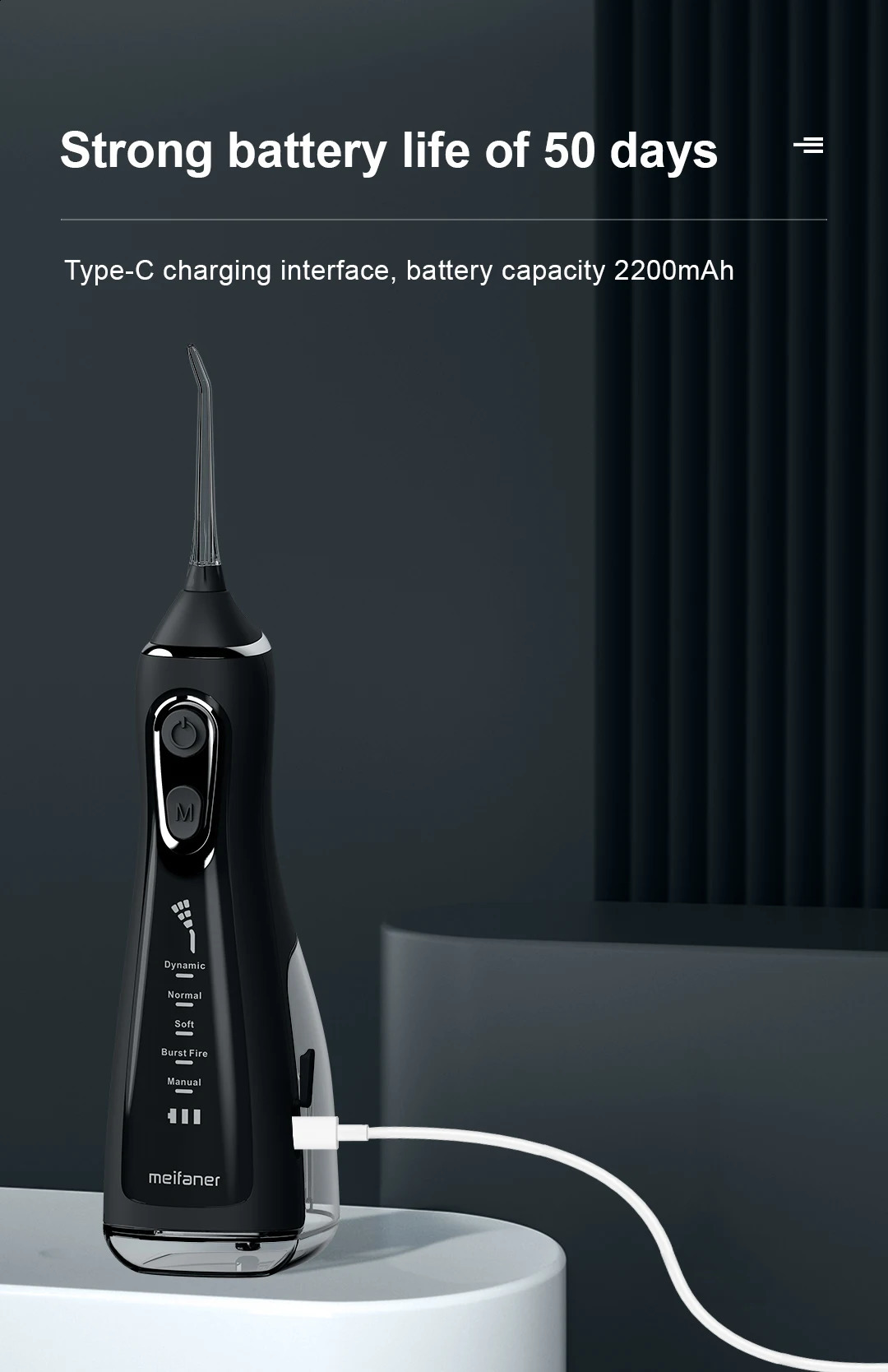 Oral irrigator 40140PSI dental scale 5speed sink rechargeable water jet 300ML IPX6 waterproof tooth cleaner 250418