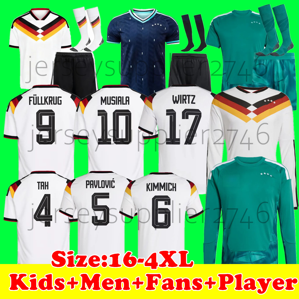 2026 World Cup Jersey Germany MULLER Soccer Jerseys WIRTZ MUSIALA 26 27 Deutschland Home Away HAVERTZ SANE Football Shirt RUDIGER WOLTEMADE NEUER Kids Men Kit 3XL 4XL