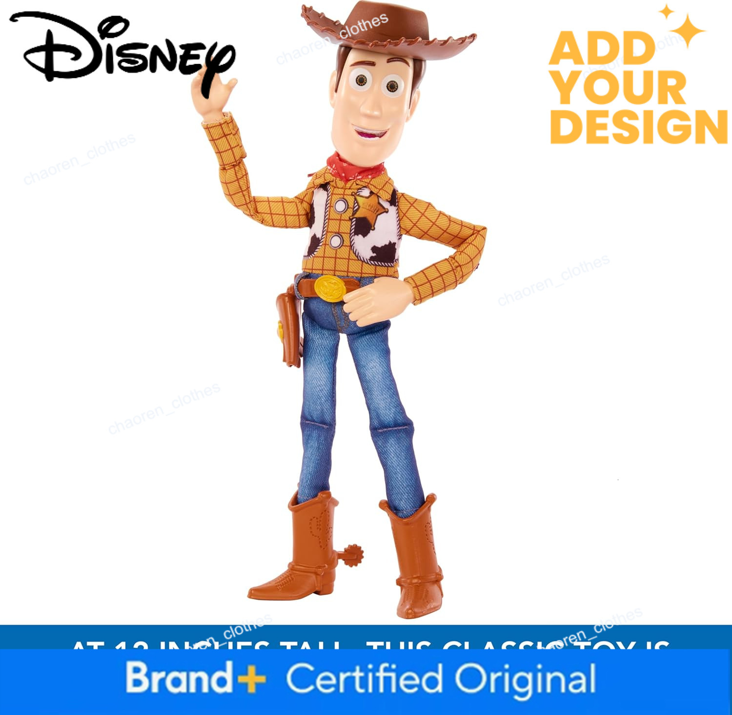 Mattel Disney Pixar Toy Story Talking Woody Action Figure Accessory, Roundup Fun 12-inch Collectible with 30+ Sounds & Phrases