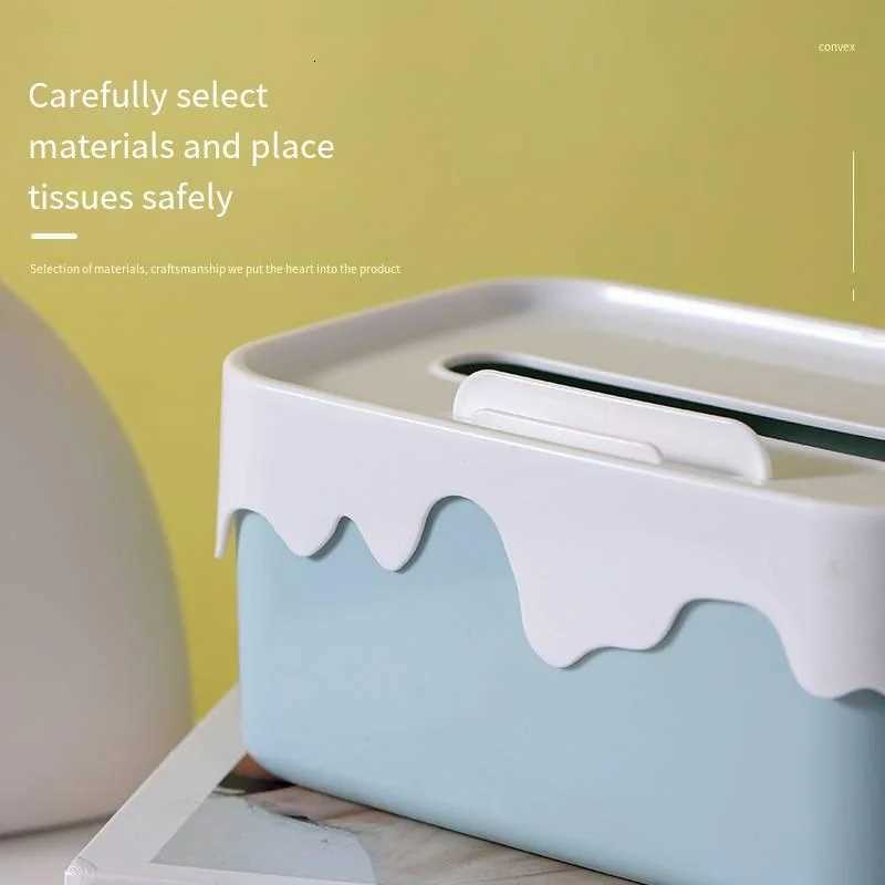 Square Plastic Tissue Box Home Tissue Container Car Napkins Holder Case Kitchen Organizer Simple and StylishM251124