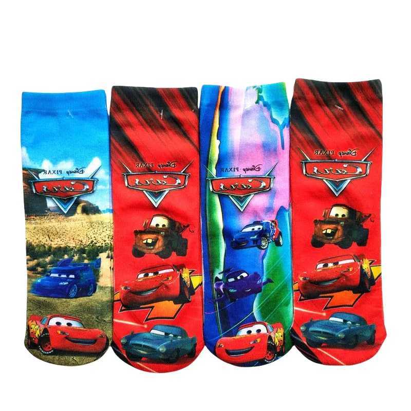 MINISO 4Pairs/Lot Boys Girls Bright Color SOCKS Sofia Cars Design SOCKS Festival Dressing Kids SOCKS Size 15-22cm G251124