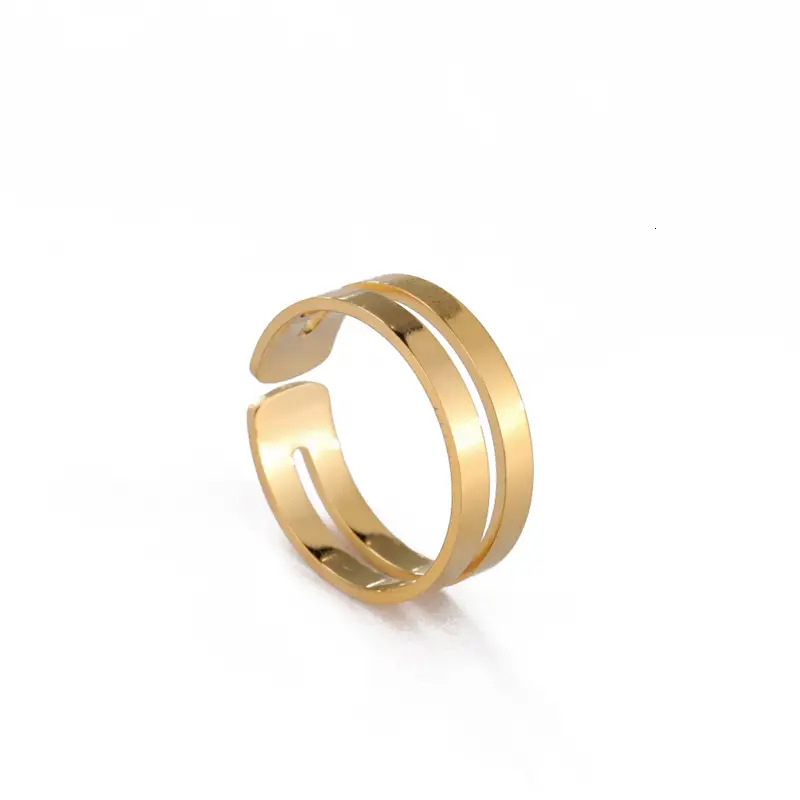 Top Source Jewelry Simple temperament Open Men's and Women's Stainless Steel Ring Handmade Decoration