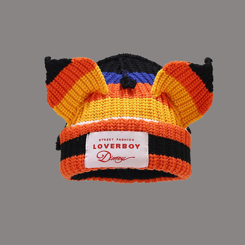 Thickened woolen hat Cute pig ears knitted hat Y2K designer beanie bonnet winter hat luxe mens beanie designer winter hat beanie men hats designers wo - view 6