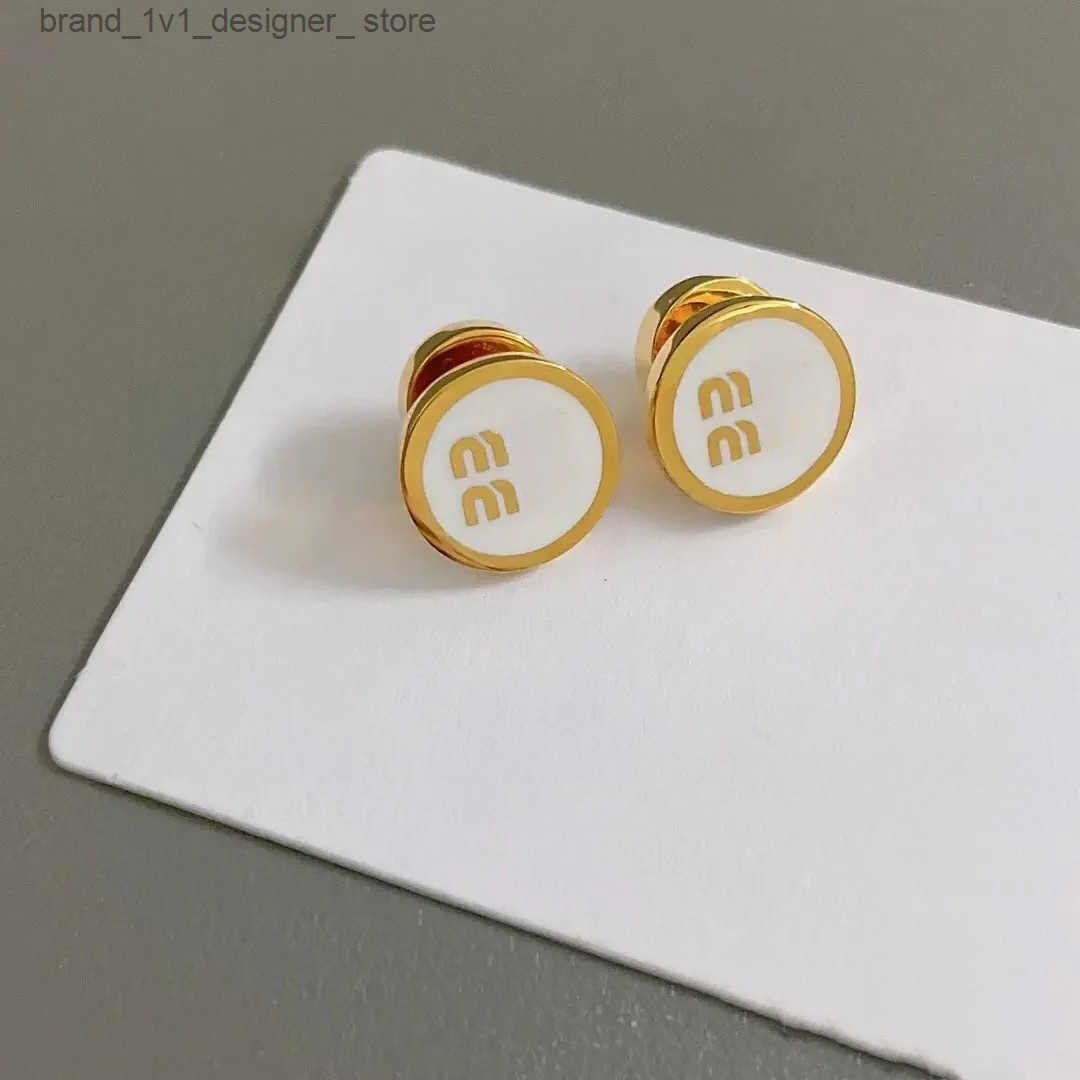 Brand Simple Women Stud Crystal Rhinestone Gold Plated Metal Letter Earrings for Girls Lovers Jewelry Gifts