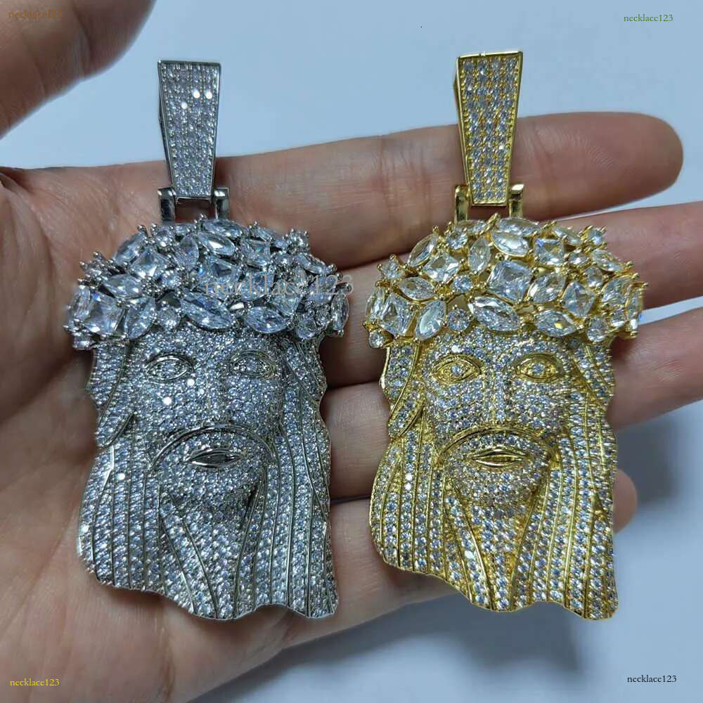 Jesus Pendant with 13mm Moissanite Cuban Chain Necklace Designer Hip Hop Jewelry for Men Gift