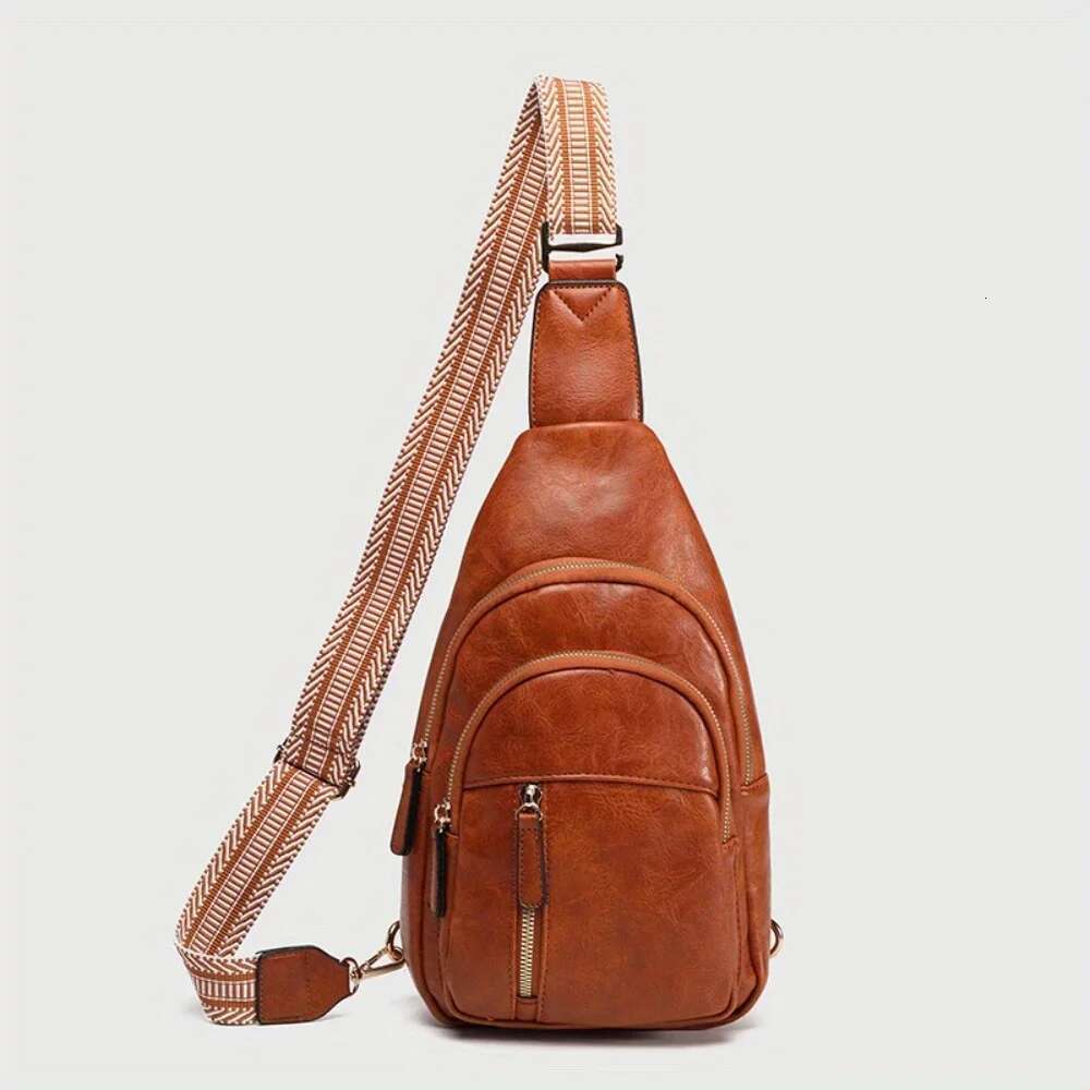 Designer Bag 2025 Foreign Trade Retro Splicing Women's Messenger Breast Light Commuter Business Leisure Office Worker Chest Bag Luxury Bag