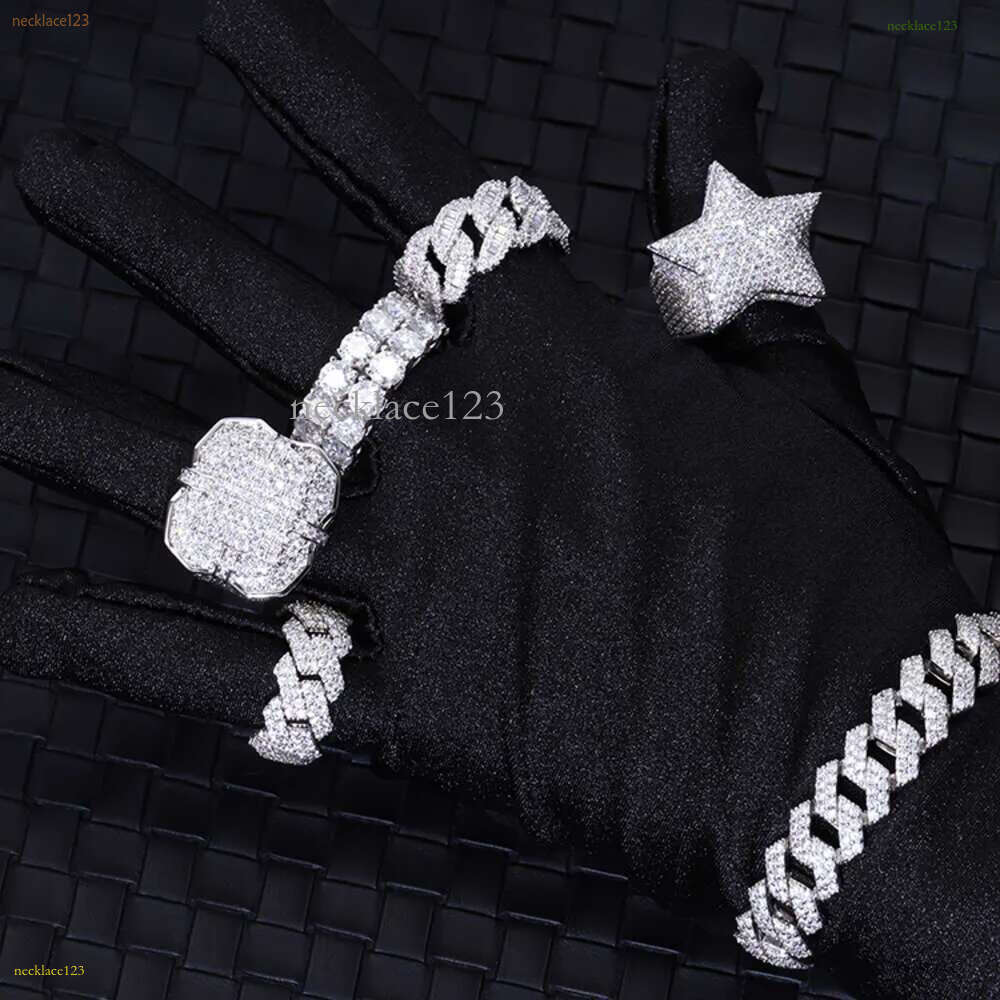Custom with GRA Certified Certificate Sterg Sier Iced Out Hip hop Star VVS Moissanite Cuban k Ring Mens
