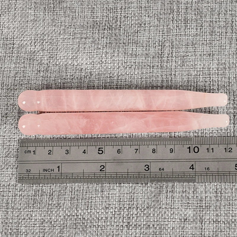 2Pcs Massage Eye Sticker Natural Rose Quartz Face Body Crystal Mineral Stone Massager Health Skin Care Gua Sha Tool Wand 250418
