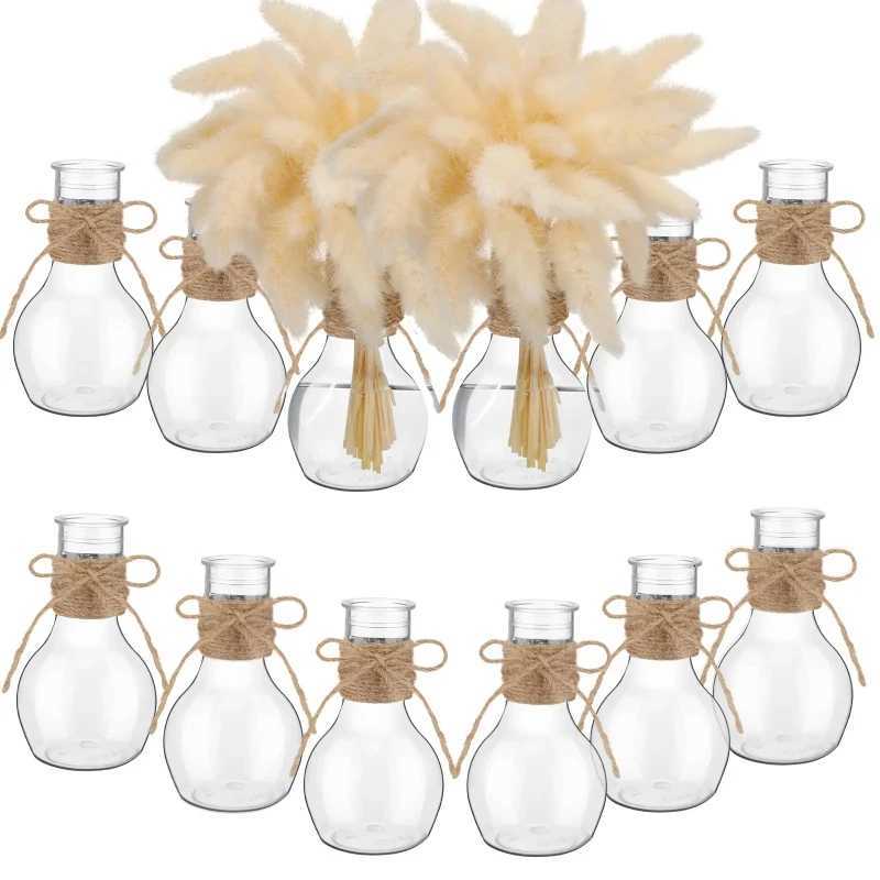 Transparent Light Bulb Style Plastic Vase High Quty Table Decoration Wedding Home Decor Unique Shape Flower Holder C251124