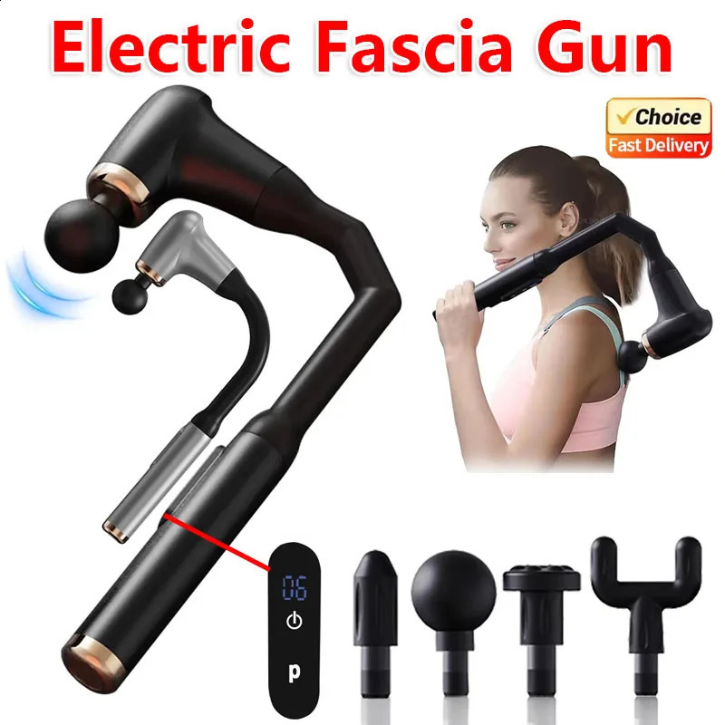 Portable Deep Tissue Massage Gun with U-Shaped Handle for Neck Back Shoulder Leg Pain Relief Home Gym Travel Use 250424