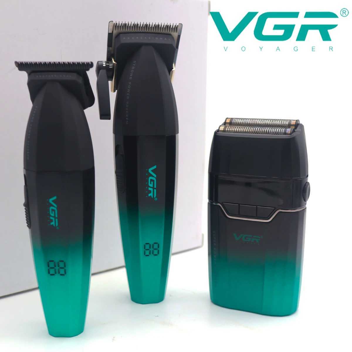 9000RPM VGR Professional Hair Clipper Kit for Men DLC Full Metal Professional Barber Machines 003 906 308 L251124