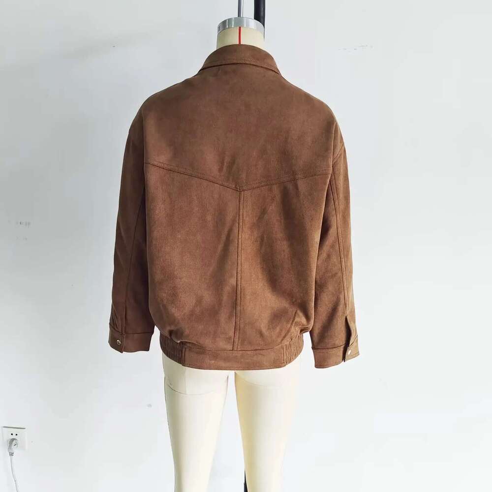 Designer Clothes European And American Style 2025 New Suede Texture Loose Casual Fashion Versatile Jacket