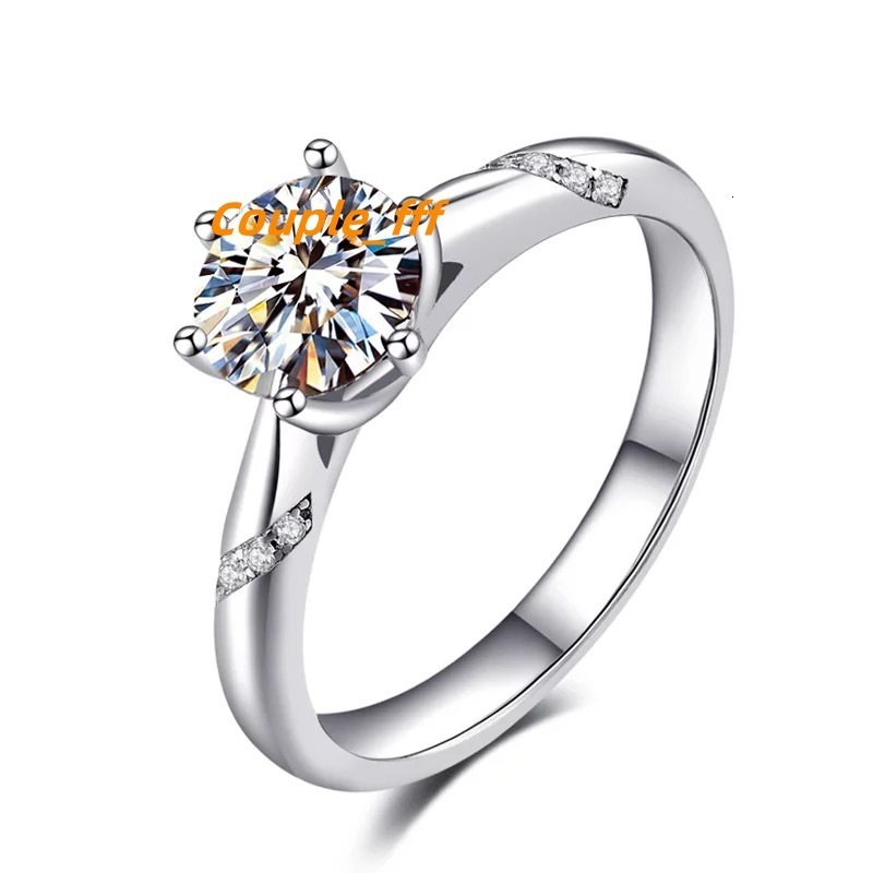 GR03 925 Italian Sterling Silver Classic Charming Moissanite Rings Jewelry for Lady