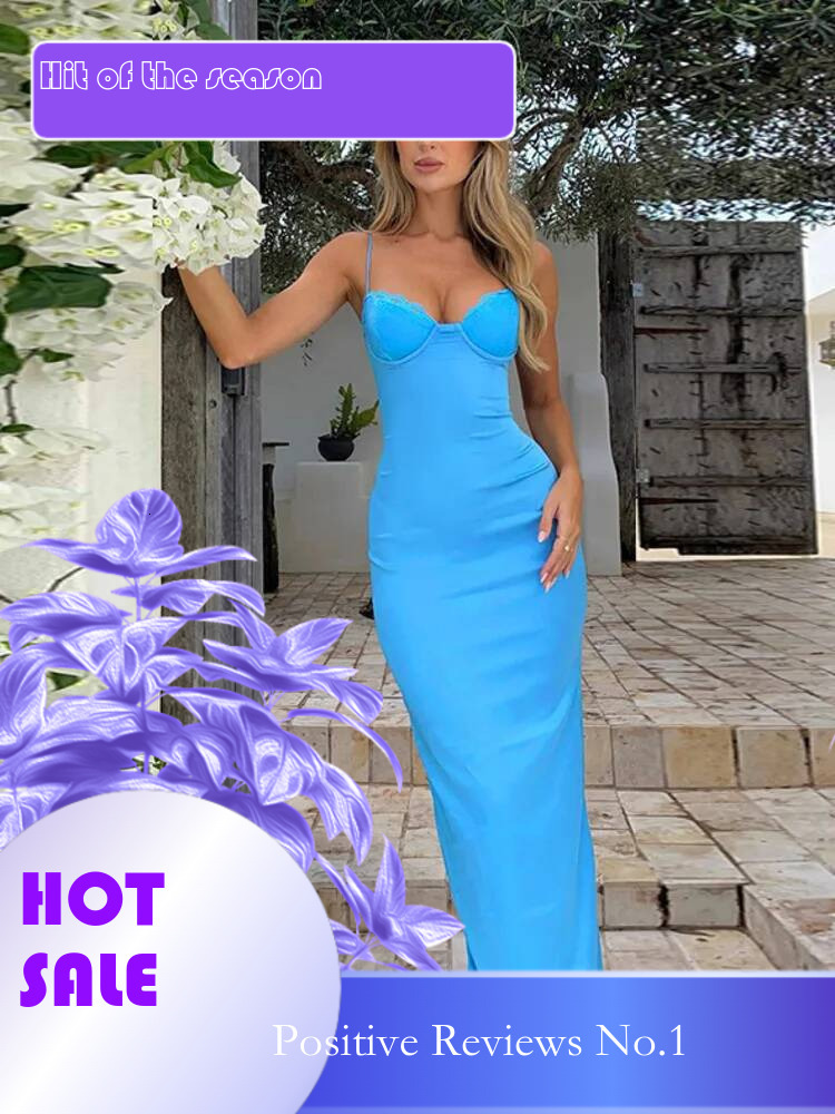 Dongdumaoyi Townlike Slim Bodycon Maxi Long Dress Women Spaghetti Strap Summer Strapless Backless Nightclub Sexy Party Dresses