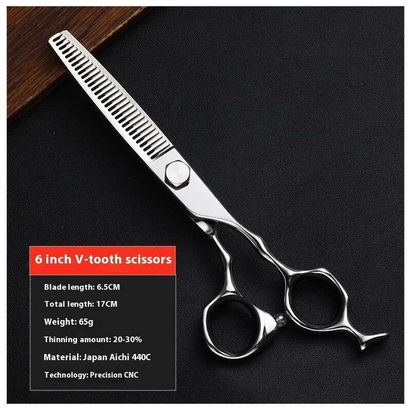 Professional Salon Haircut Scissors Premium Japanese 440C Steel 6.0/6.5/7.0 Inch Flat Tooth Deer Antler Handle Stylists
