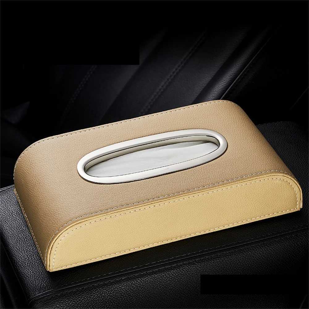Universal Car Tissue Box Creative Leather Napkin Holder Box Back Seat Tissue Storage Decoration BagM251124